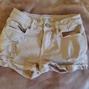Girls pink denim shorts